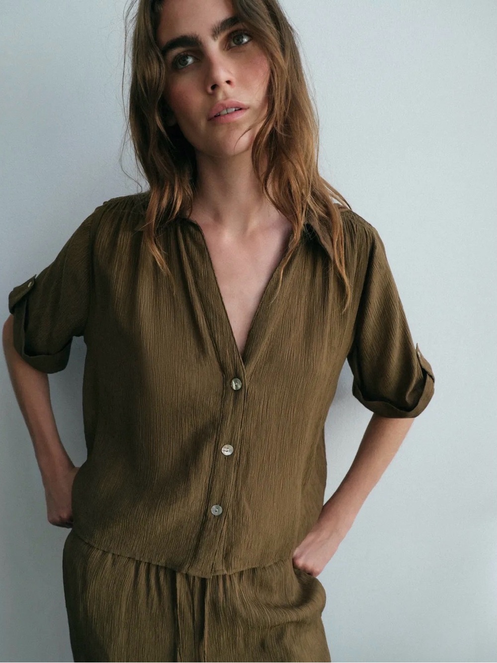 Zara short sleeve flowy shirt